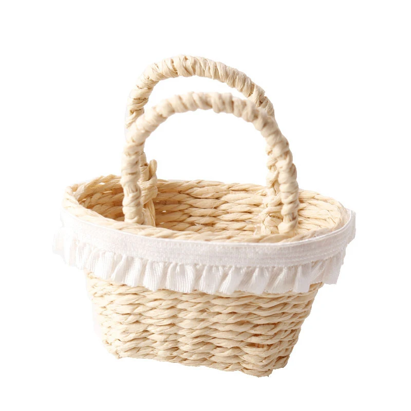 Simulation de maison de poupée, Mini panier tissé, modèle de meubles de maison de poupée, décoration de maison de poupée, Micro scène, jouets de jeu, 1/12