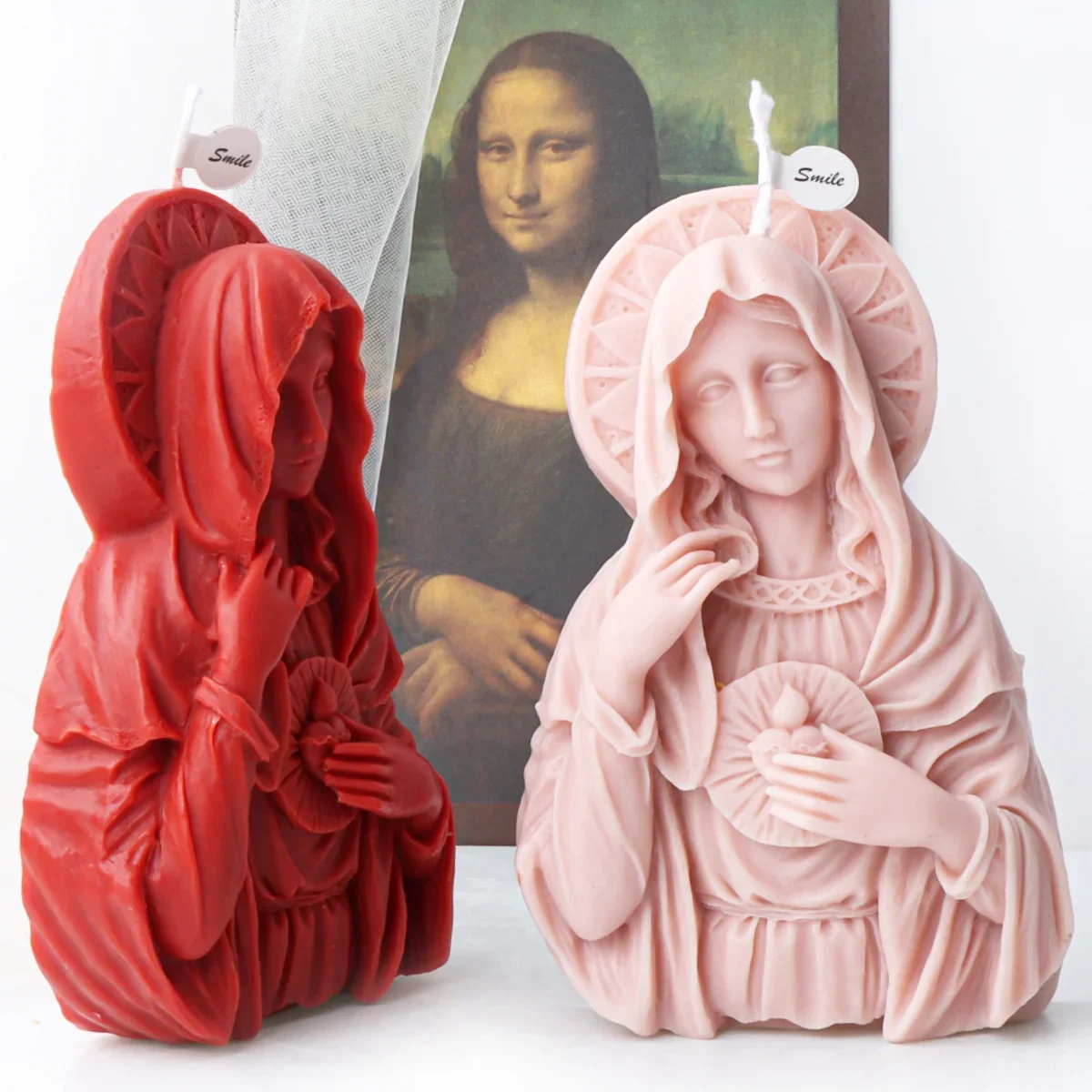 Female Deity Silicone Candle Mold Half Body Virgin Soap Resin Plaster Mould Chocolate Ice Mould Disc In Hand Goddess Home Decor