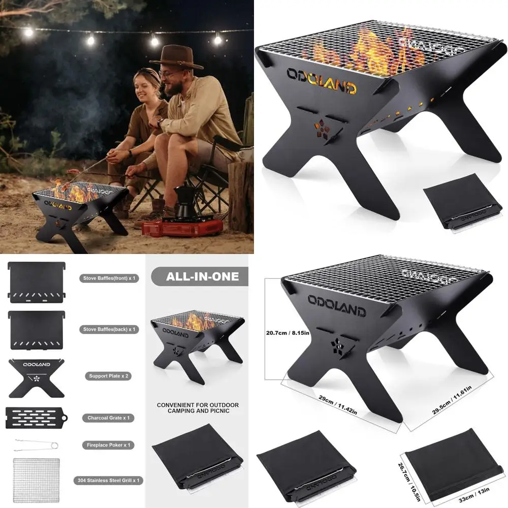 

Портативный угольный гриль для кемпинга, походов и приготовления пищи на открытом воздухе