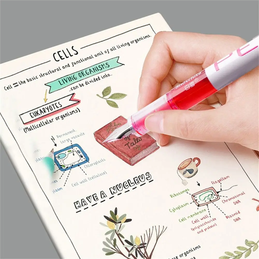 

Large Capacity Fountain Pen Quick-Drying Multi-Color Writing Ink Pens Stationery 0.38mm Straight Liquid Pen Student Children