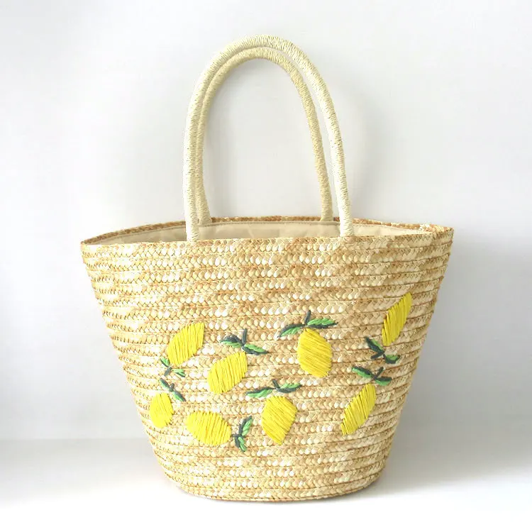 

New Summer Floral Embroidered Straw Woven Bag Casual Ethnic Style Single Shoulder Handheld Beach Bag for Women Cloud Shape Fo...
