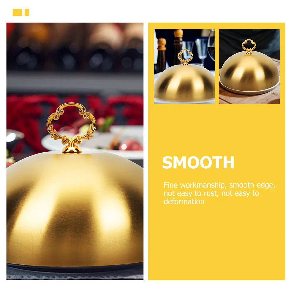 

Stainless Steel Dome Food Cover Thicken Oil-Proof Lid For Steak Bbq Plate Kitchen Essentials Household Metal Protector