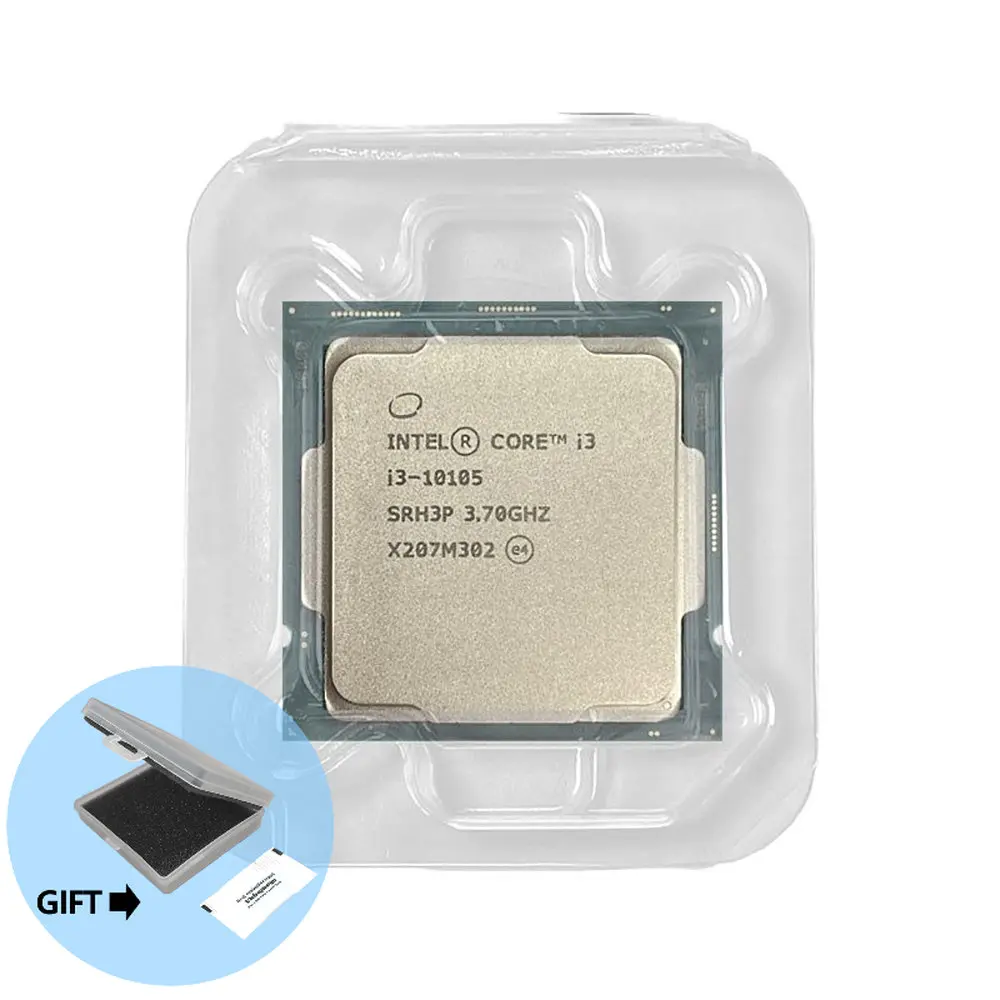 Процессор Intel Core i3-10105 NEW i3 10105 3,7 ГГц четырехъядерный восьмипоточный ЦПУ L3 = 6M 65 Вт LGA1200 новый, но без охлади