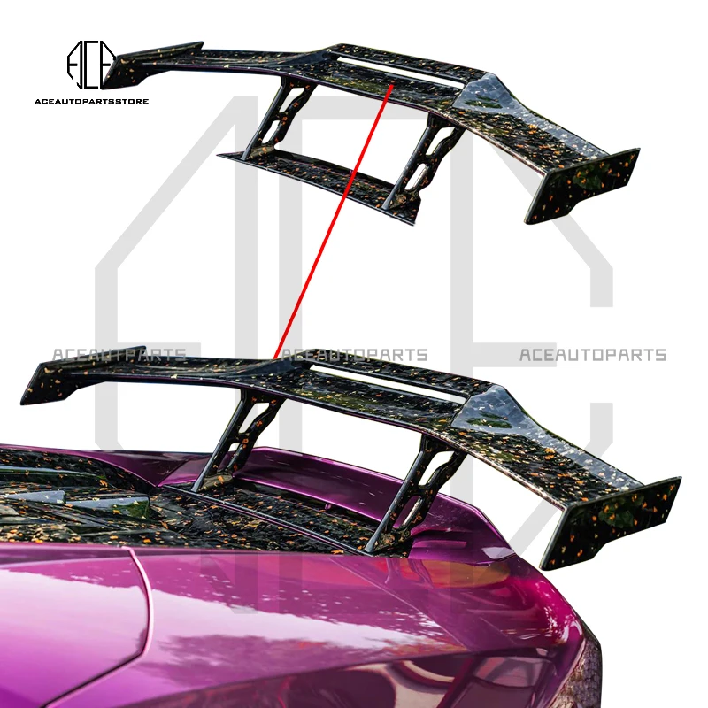 Dry Carbon Fiber Rear Spoiler For Lamborghini EVO RWD Spyder CC Style Body Kit Carbon Rear Deck Lid Wing For Huracan 2019-2022