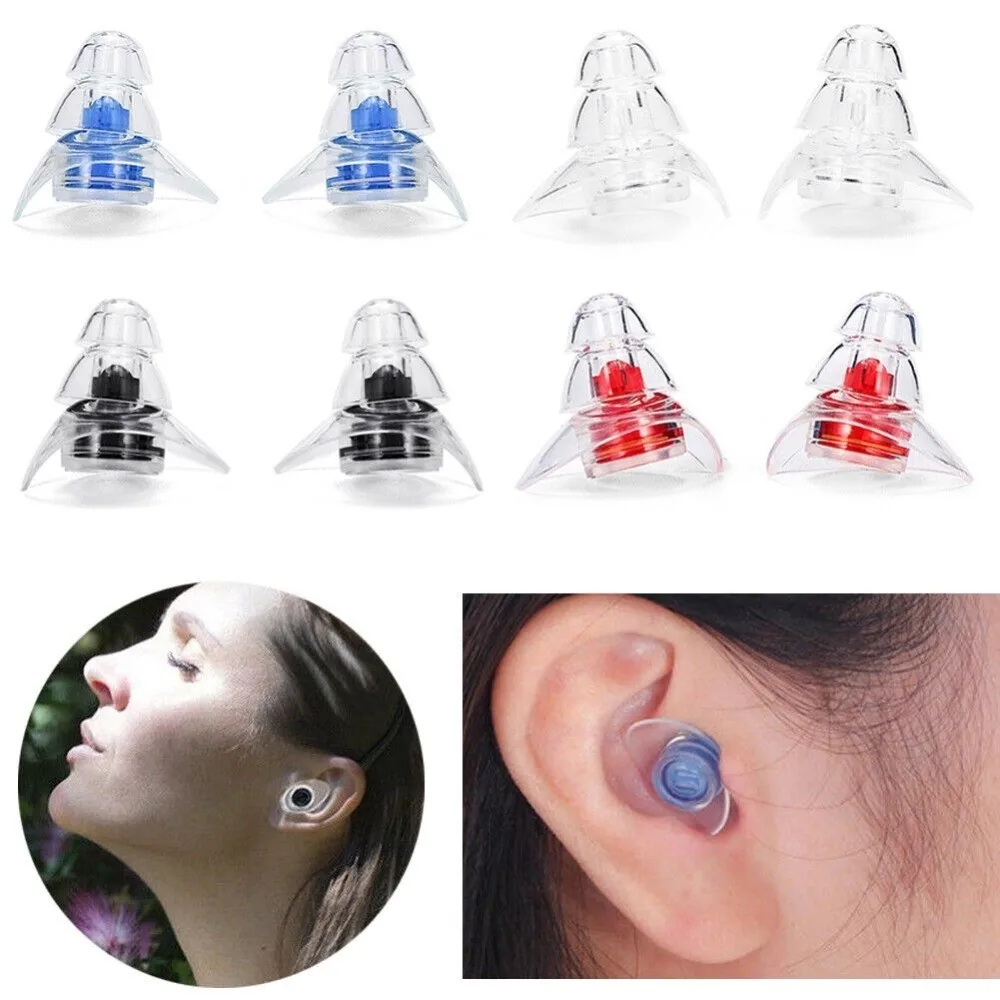 

Soft Silicone Ear Plugs Ear Protection Reusable Professional Music Earplugs Noise Reduction For Sleep DJ Bar Bands Sport