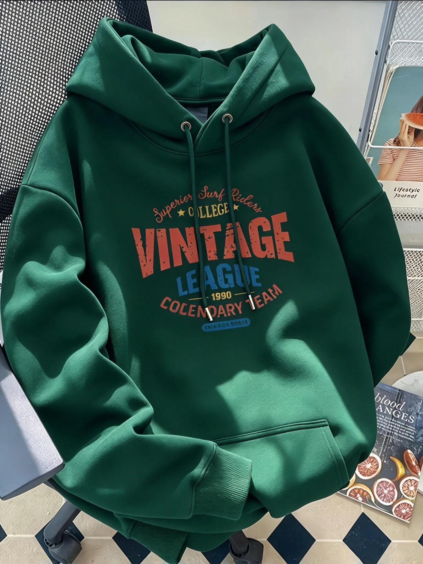 Herbst- und Winter-Kapuzenpullover im koreanischen Stil mit Print, lässig, multifunktional, leicht zu tragen, ideal für den Alltag und den Weg zur Arbeit. – Detail 6