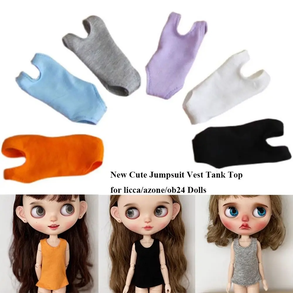 Handmade Tank Top Casual DIY Clothes Accessories Dolls Sport Vest Cute Jumpsuit Vest for Blythe Dolls for licca/azone/ob24 Dolls