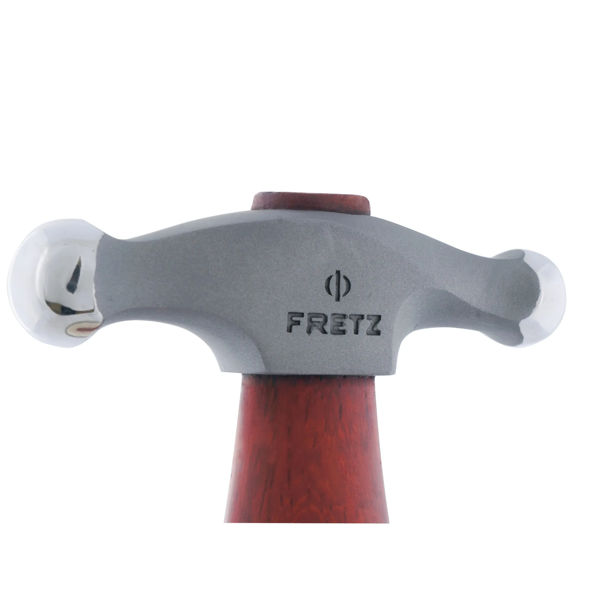 Fretz HMR-4 Large Embossing Hammer 12mm/16mm Polished Stainless Steel Head Rosewood Handle for Metal Embossing Doming Texturing