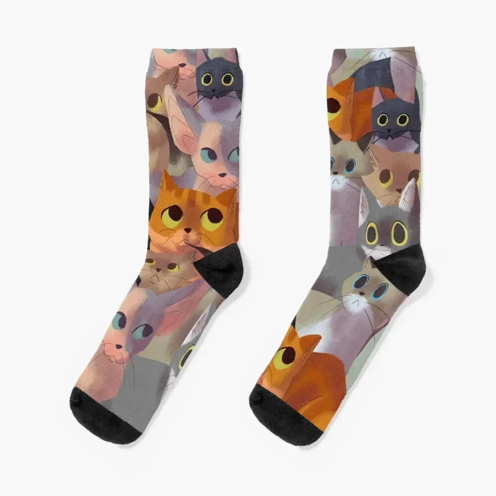 

Lotsa cats Socks essential FASHION kawaii fashionable Men Socks Luxury Brand Women's