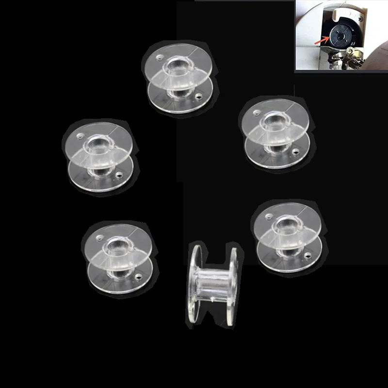 25Pc Transparent Plastic Empty Bobbins Universal Sewing Bobbins Spool For Brother Sewing Machine