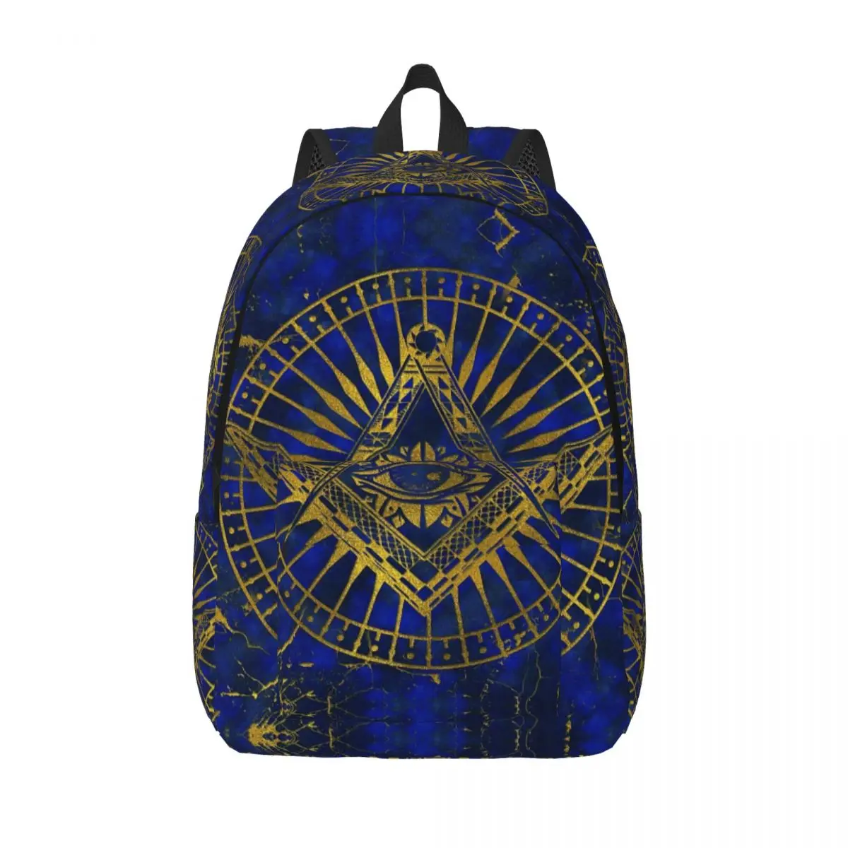 الماسوني المخصص جميع رؤية العين الصوفيية في الماسونية على اللازورد ملصق الكمبيوتر المحمول على ظهره حقيبة الكتب عادية للمدرسة حقائب الرجعية #1