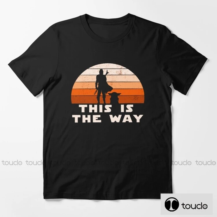 New Mando Retro This Is The Way And The Baby Sunset Men'S Short-Sleeve Heavyweight Workwear Pocket T-Shirt Fashion Funny New