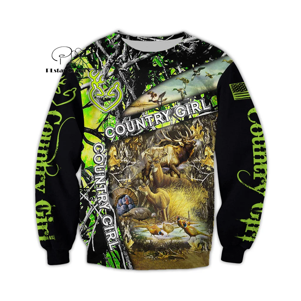 Custom Name Deer Hunting Camo Hunter Graffiti Tattoo Vintage Retro Streetwear 3DPrint Harajuku Pullover Casual Jacket Hoodies 36