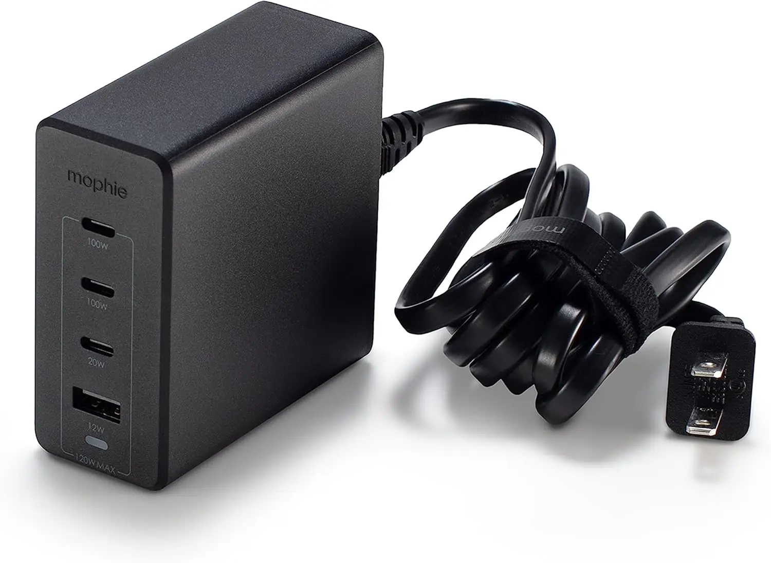 

Зарядное устройство GaN USB-C мощностью 120 Вт, 4-портовое, компактное, для MacBook, iPad, Samsung Galaxy, Dell XPS, Google Pixel, iPhone - черное