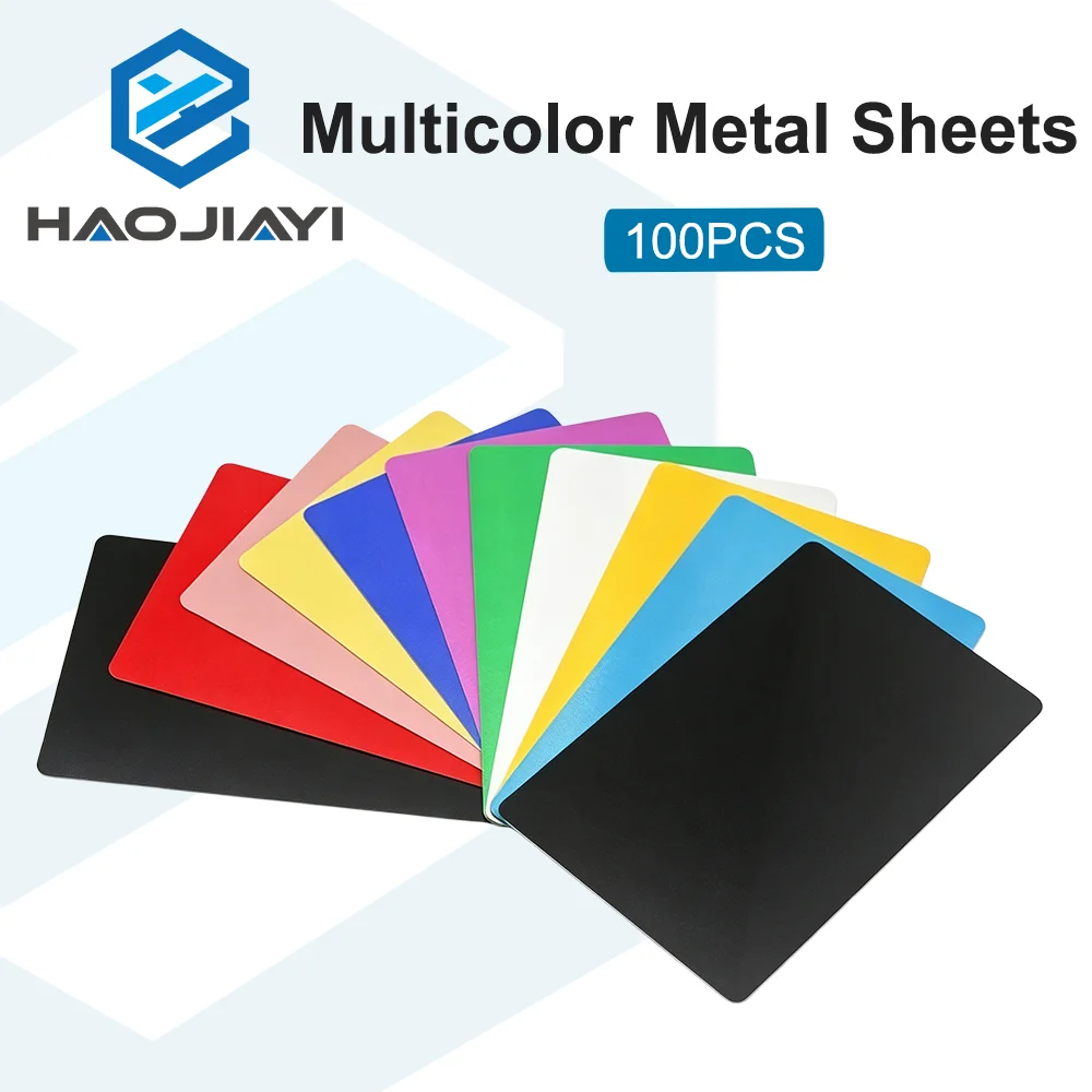 100PCS Multicolor Aluminum Alloy Business Card Metal Sheet Testing Material for Fiber Laser Marking Engraving Machine Accessory view 4