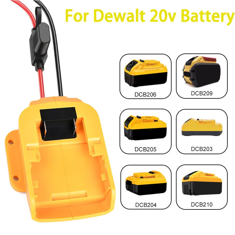 Jumper Cables for Dewalt 18V 20V Li-ion Battery Adapter Car Battery Jump Starter Automotive Booster Cables with 30A Fuse Switch