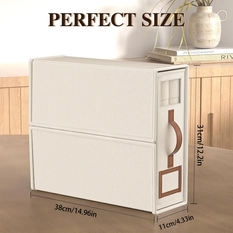 Multi Piece Cotton Quilt Storage Box, Pu Handle, Large Capacity, Divided Into Cells For Wardrobe Organization