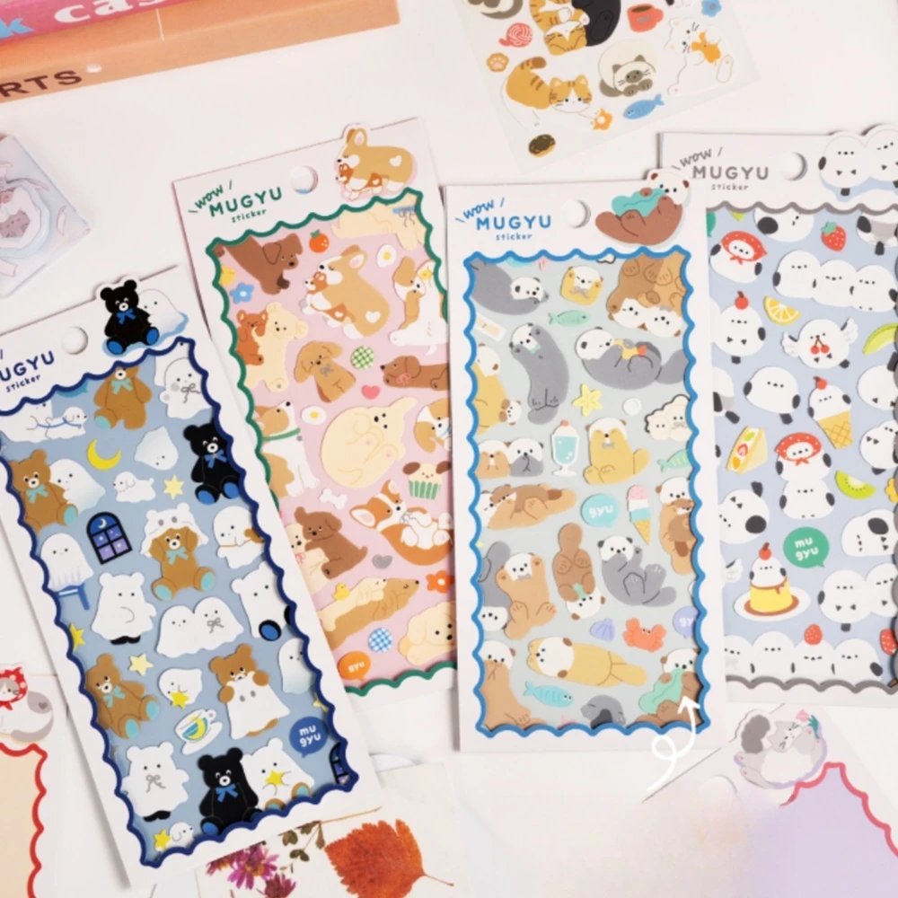 

3 pcs/6 pcs Cartoon Animals Cats Dogs Decor Stickers Scrapbooking Diy Journaling Cute Stationery Diary Sticker Stationery Gift