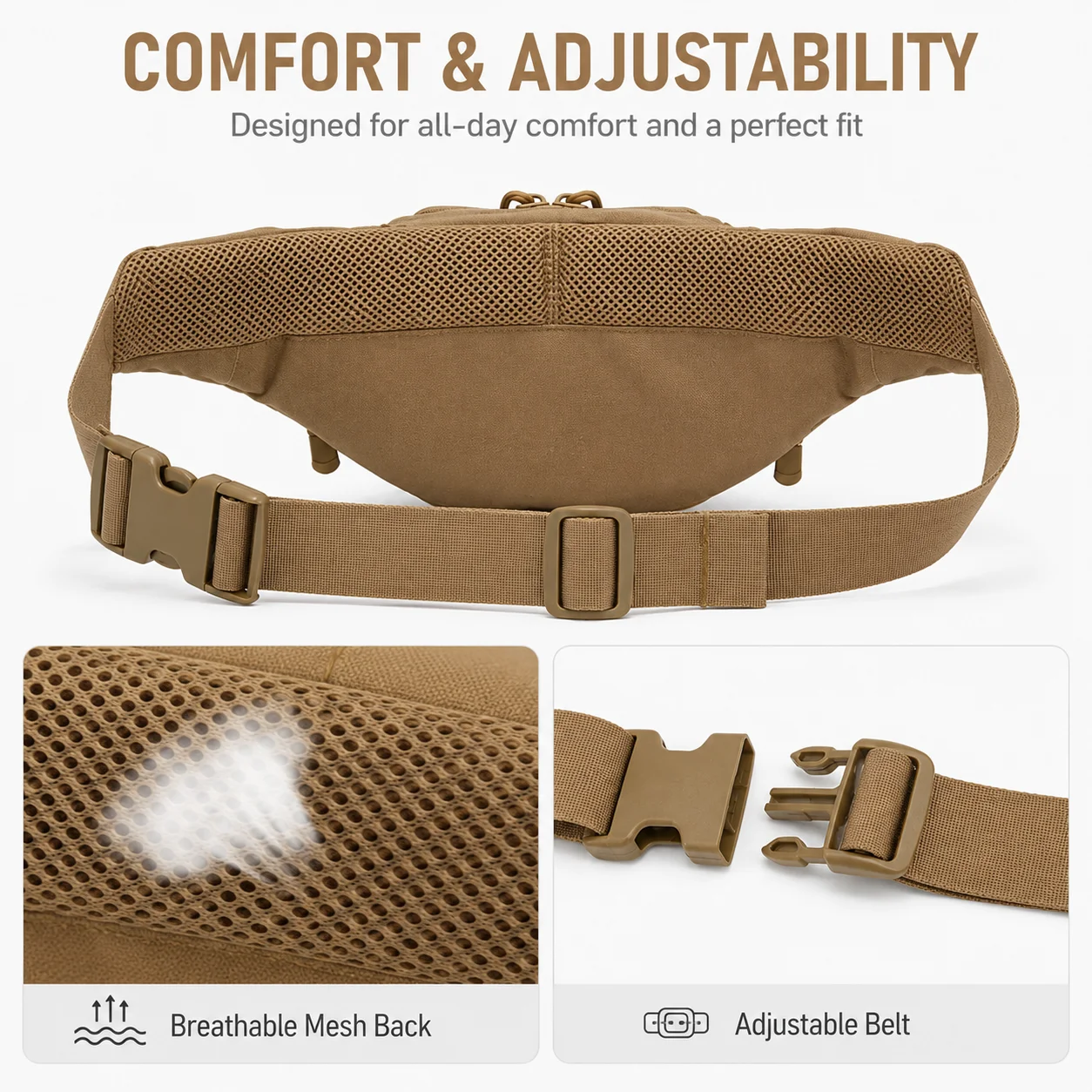 Outdoor tactical multifunctional storage hanging bag, portable invisible waist bag, diagonal cross accessory bag