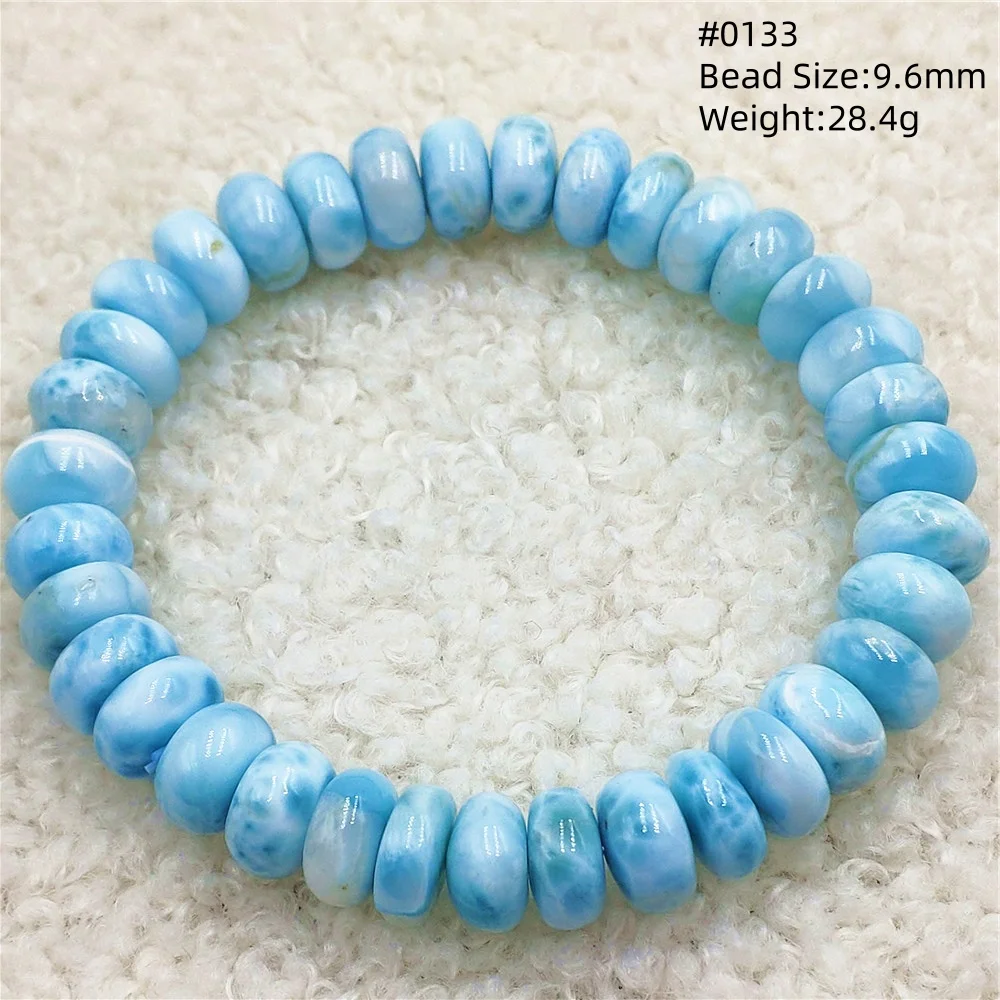 الطبيعية الأزرق لاريمار سوار المعداد الخرز والمجوهرات الأزرق لاريمار نمط المياه للنساء الرجال AAAAAAA