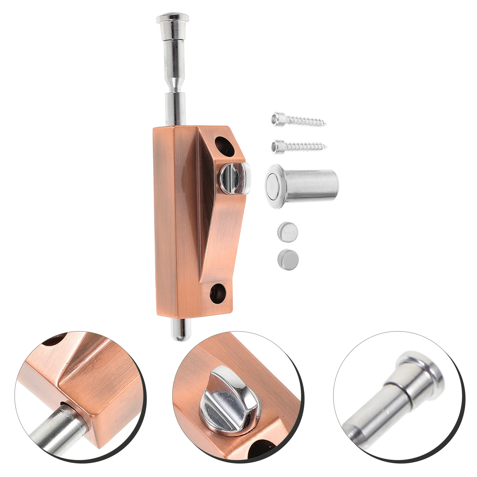 

Spring Pin Latch Door Bolt Automatic Rotating Lock Thickened Aluminum Alloy Door Latch Lock Sliding Barrel Bolt Gate Security