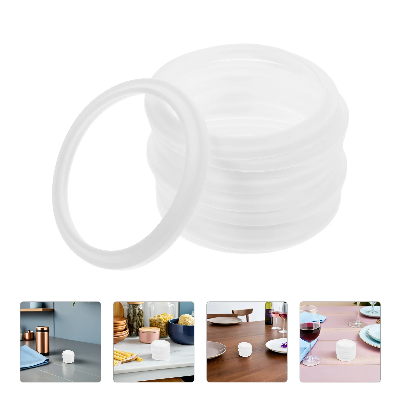 

10pcs Silicone Seal Gasket Replacement For Lunch Box Lids Universal Container Sealing Rings Leak Proof Bento Gasket