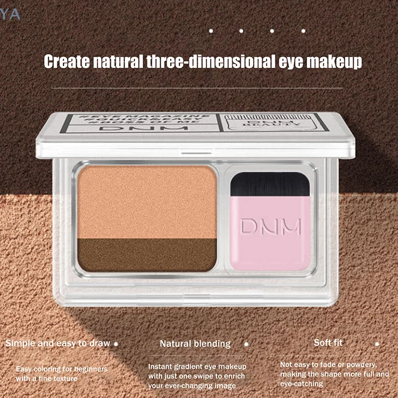 

[YA]1Pc Two-color Matte Eye Shadow Double Small Box Lazy Eye Shadow Easy To Carry Eyeshadow Tray Professional Women's Cosmetics