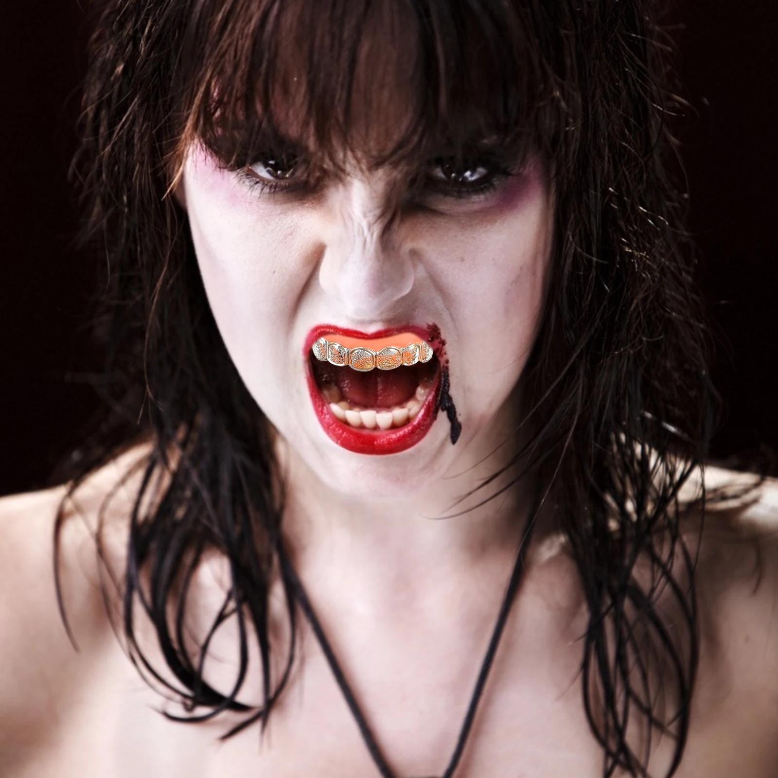 12 قطعة أطقم أسنان زومبي المحاكاة دعائم حفلات الهالوين مضحك الأسنان الكاذبة تأثيري اكسسوارات المزحة لوازم الأسنان #5