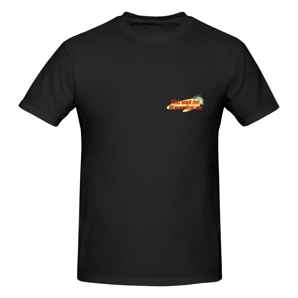 

High Quality 100% Cotton Fish Want Me Women Fear Me Men's Basic Short Sleeve T-Shirt