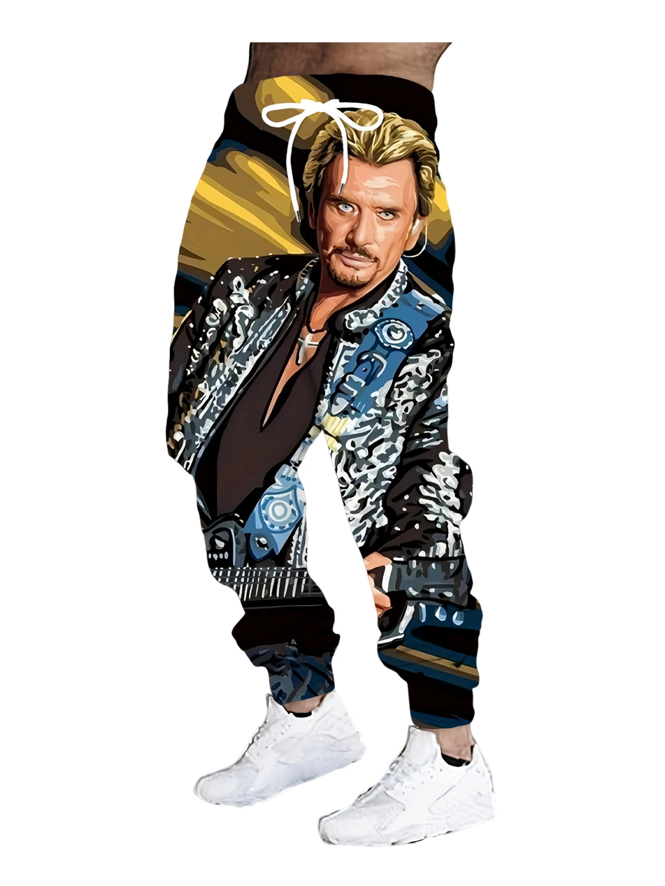 

Новые мужские повседневные брюки с 3D принтом, уличные дышащие брюки, стильные уличные брюки на шнурке, мужские брюки с манжетами