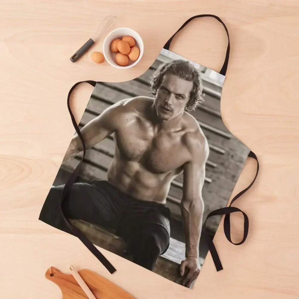 

Sam Heughan Apron Chef Uniform Women Kitchen Novel Kitchen Accessories Utensils For Kitchen Costume Waiter Apron