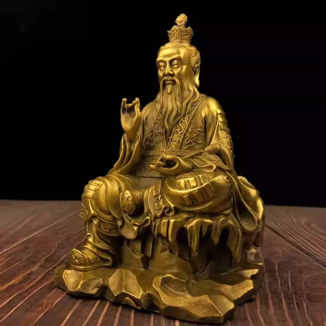 Chinese Brass Seiko Taoism Taishang Laojun Crafts Statue Home Decor Ornaments