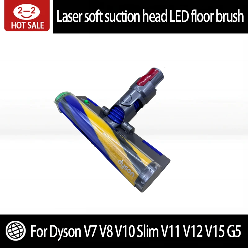 Original Laser Floor Brush For Dyson V11 V15 V10 V8 V7 V10 Slim V12 Laser Soft Suction Head LED Floor Brush Accessories