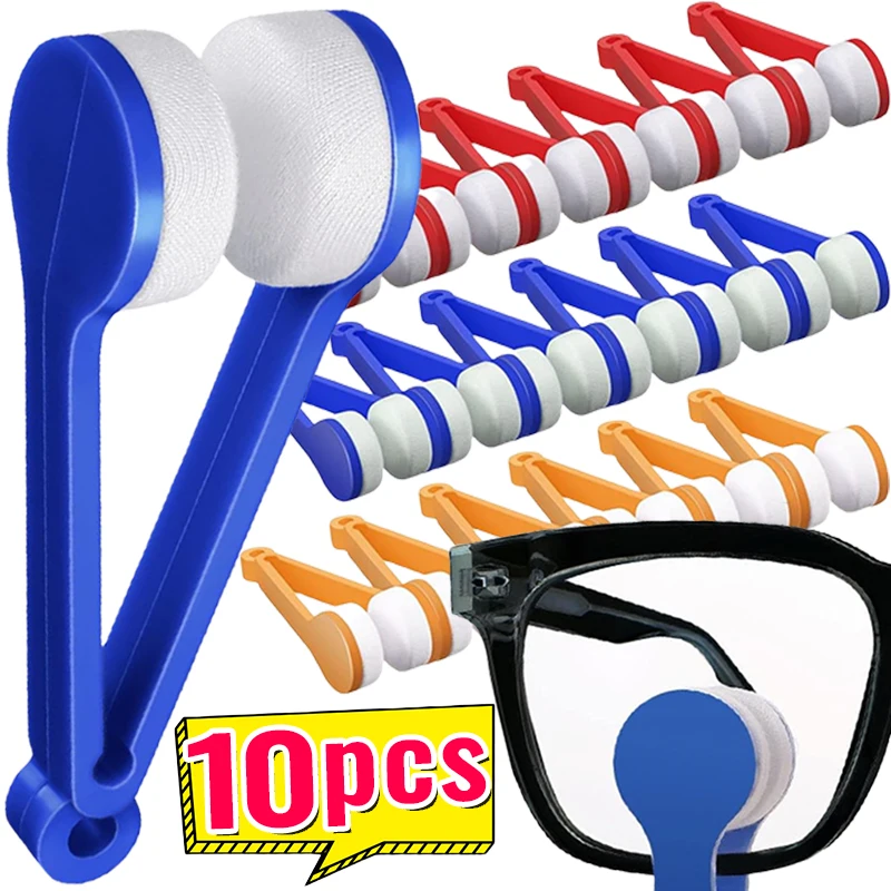 Mini Portable Glasses Cleaning Rub Eyeglass Sunglasses Multifunctional Glasses Cleaning Brush Microfiber Cleaner Clean Brushes