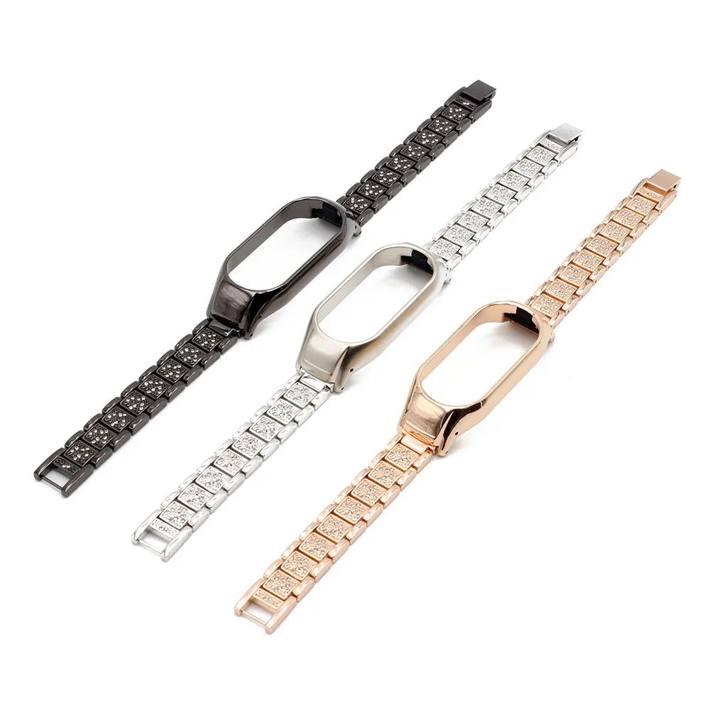 Slim Bracelet Wristband Mi Band 8 Replacement Metal Watchband Strap Korea Fashion Bling Wrist Band for Xiaomi Band 8 Smartwatch