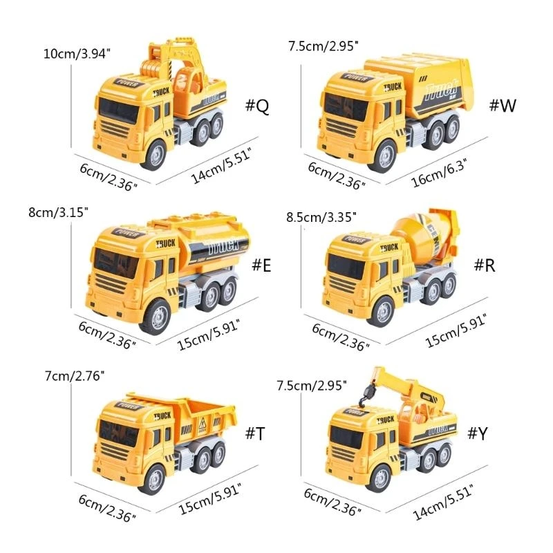 Pull Back Car For Boy Mini Construction Vehicle Pull Back Construction Car Truck 15UB