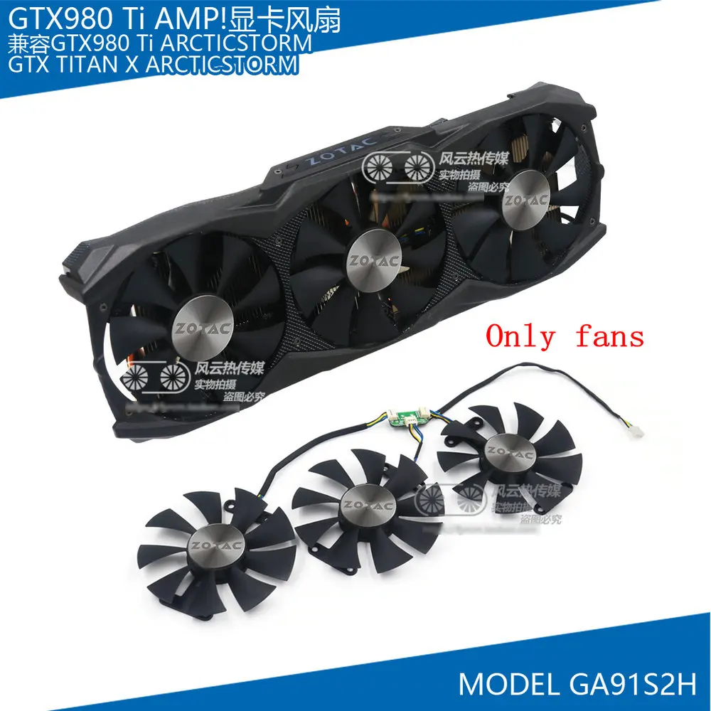 

New Original for ZOTAC GTX980Ti AMP 6GB GTX TITAN X ARCTICSTORM Graphics card cooling fans