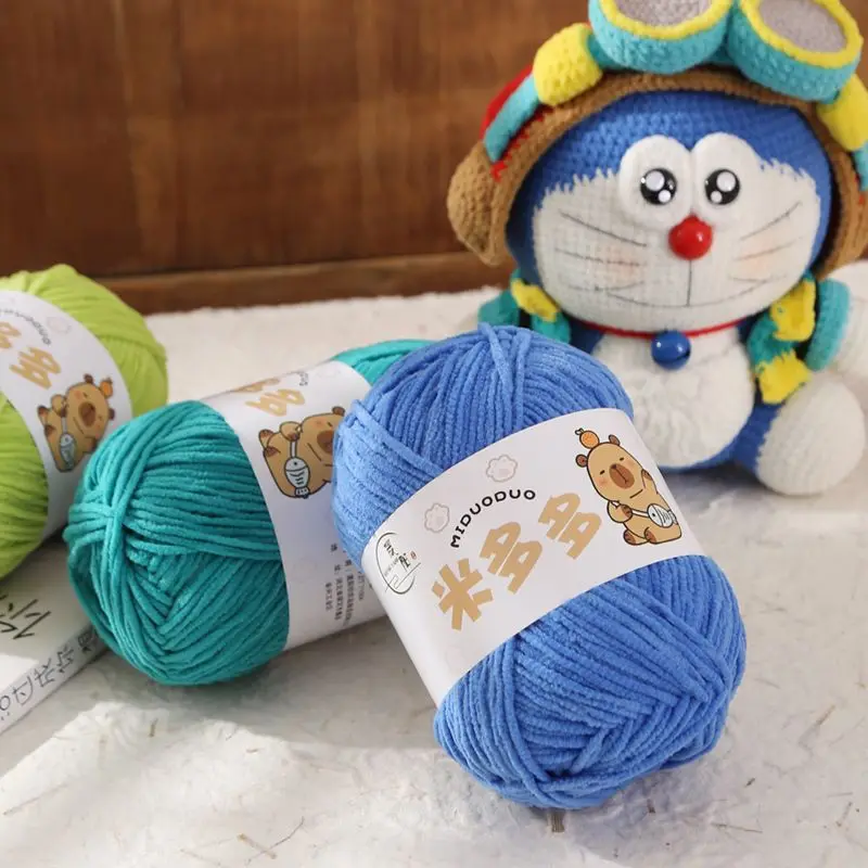 Matte Chenille Ice Cream Yarn, Woven Handmade Doll Thread, Scarf and Hat Thread, Breathable, Skin Friendly and Soft