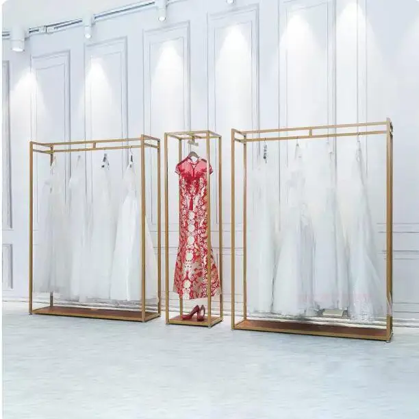 

Wedding clothes rack, high-end display rack, floor style dress rack, iron wedding clothes store hanger