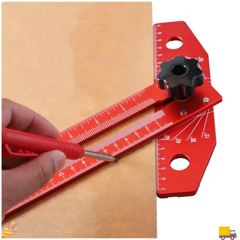 Woodworking Angle Ruler Multi-Functional T-Type Marking Ruler Drawing Line Marking Ruler Parallel Marking Line Gauge Easy To Use