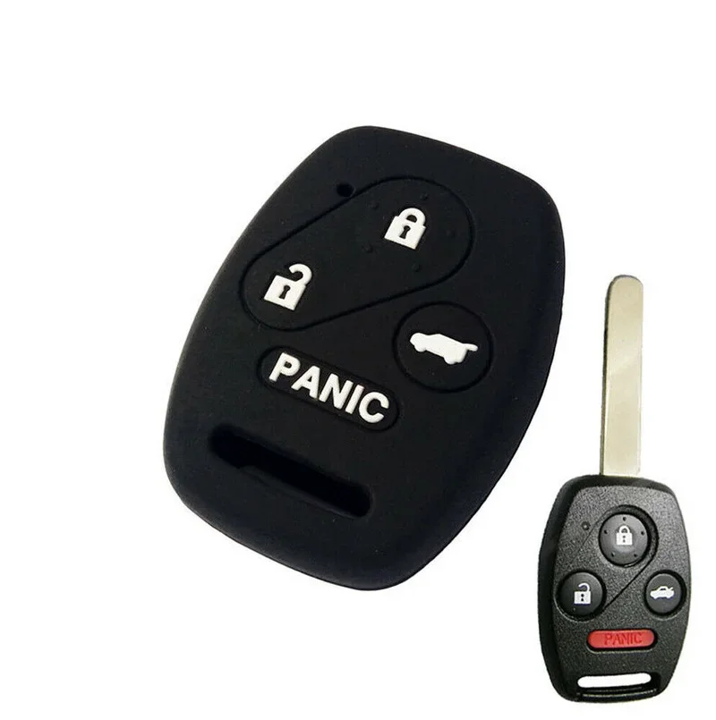 Suitable For Honda Straight Plate 4 Keys Silicone Car Key Case 7/8 Generation For Accord For Fit For CRV For Civic Car Key Cover
