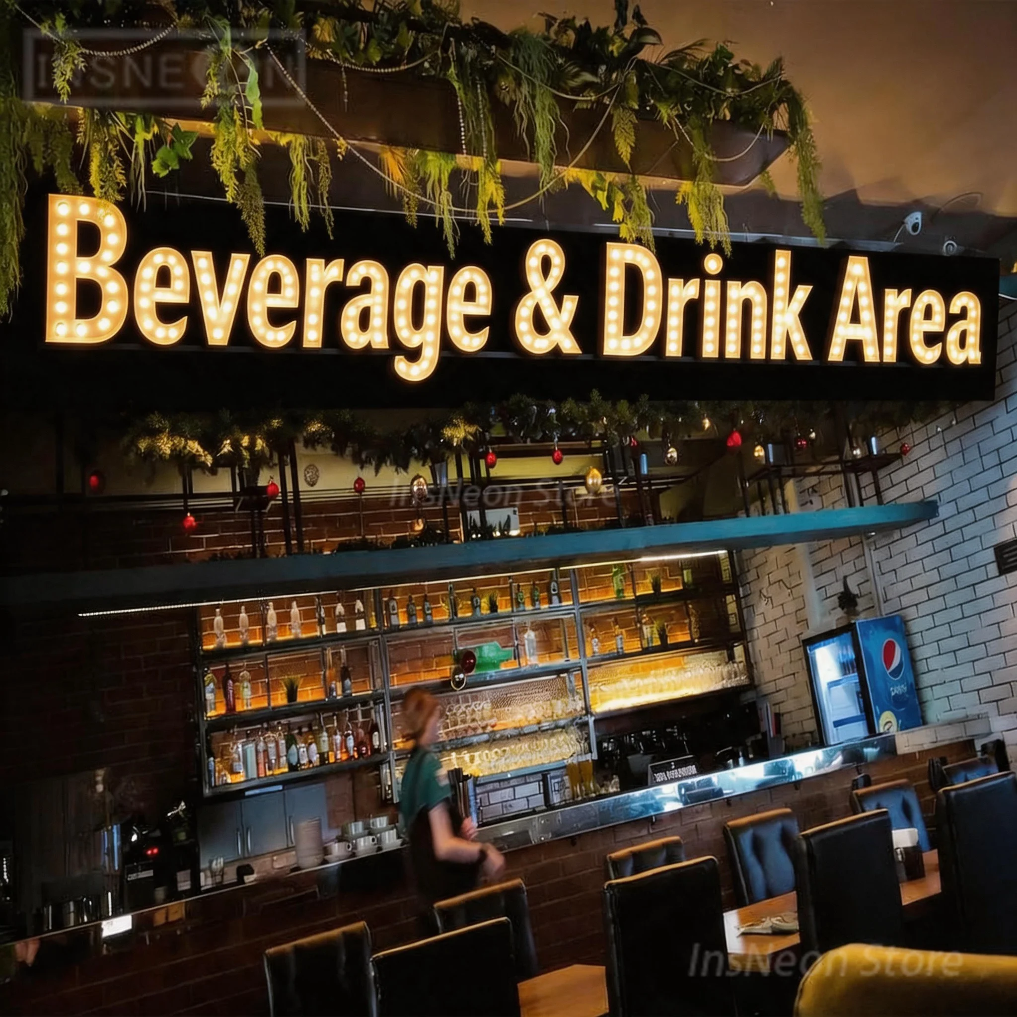Personal Design LED Neon Signage, Beverage & Drink Area Acrylic Luminous Logo Letters, Behind Wall Shop Poster Business Labels