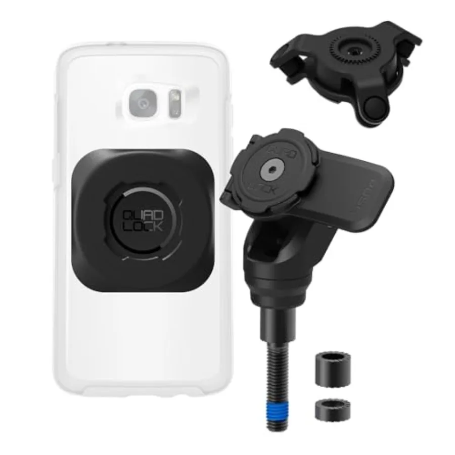 

Motorcycle Phone Mount Handlebar Clamp Bolt PRO Kit with Vibration Dampener and MAG Universal Adaptor in Black for Secure Ridin