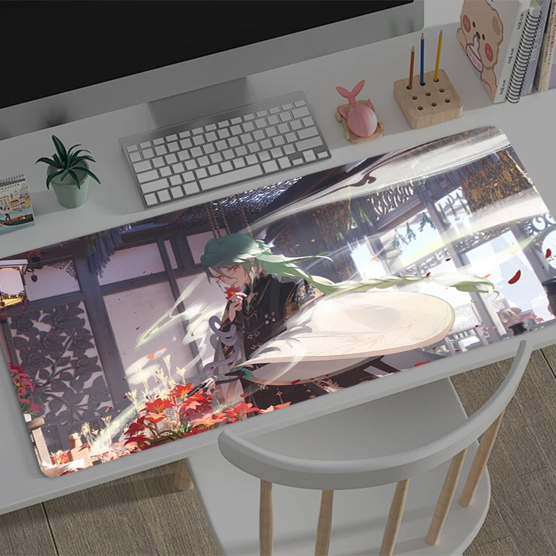 

Gaming Mousepad Genshin Impact Baizhu Anime Mouse Mat Office Gamer Computer Mouse Pad HD Print Desk Mat PC carpet Large Mousepad