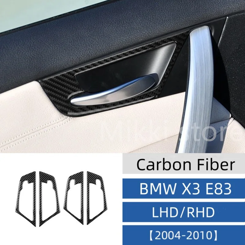 For BMW X3 E83 2006-2010 Carbon Fiber Center Control Gear Panel outlet Back Air Vent Windows Control Panel Sticker Accessories