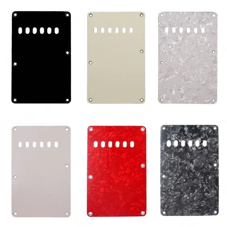 

Задняя крышка электрогитары, схема проводки, задняя пластина, крышка пружинного отделения, шесть отверстий