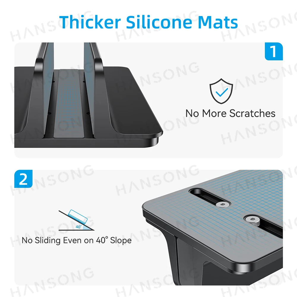 Imagem -03 - Alumínio Vertical Laptop Stand Tamanho Ajustável Dock Apto para Todos os Macbook Surface Chromebook Laptops Holder