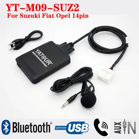 스즈키 헤드 유닛 라디오용 Yatour USB MP3 어댑터 디지털 음악 체인저 (모델 PACR01~PACR07) 18 스즈키 PACR 짐니 리아나 에어리오 SX4 용 블루투스 USB 디지털 업그레이드 키트, 정품 공장 자동차 라디오
