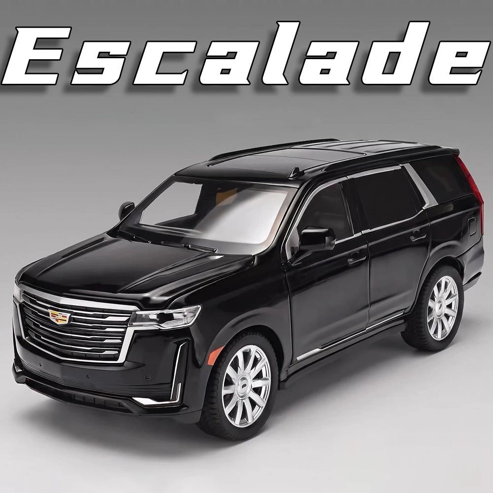 1:24 Escalade X5M Model Toy Cars Alloy Diecast Doors Opened Sound Light Front Wheel Steering Pull Back Simulation Car Models
