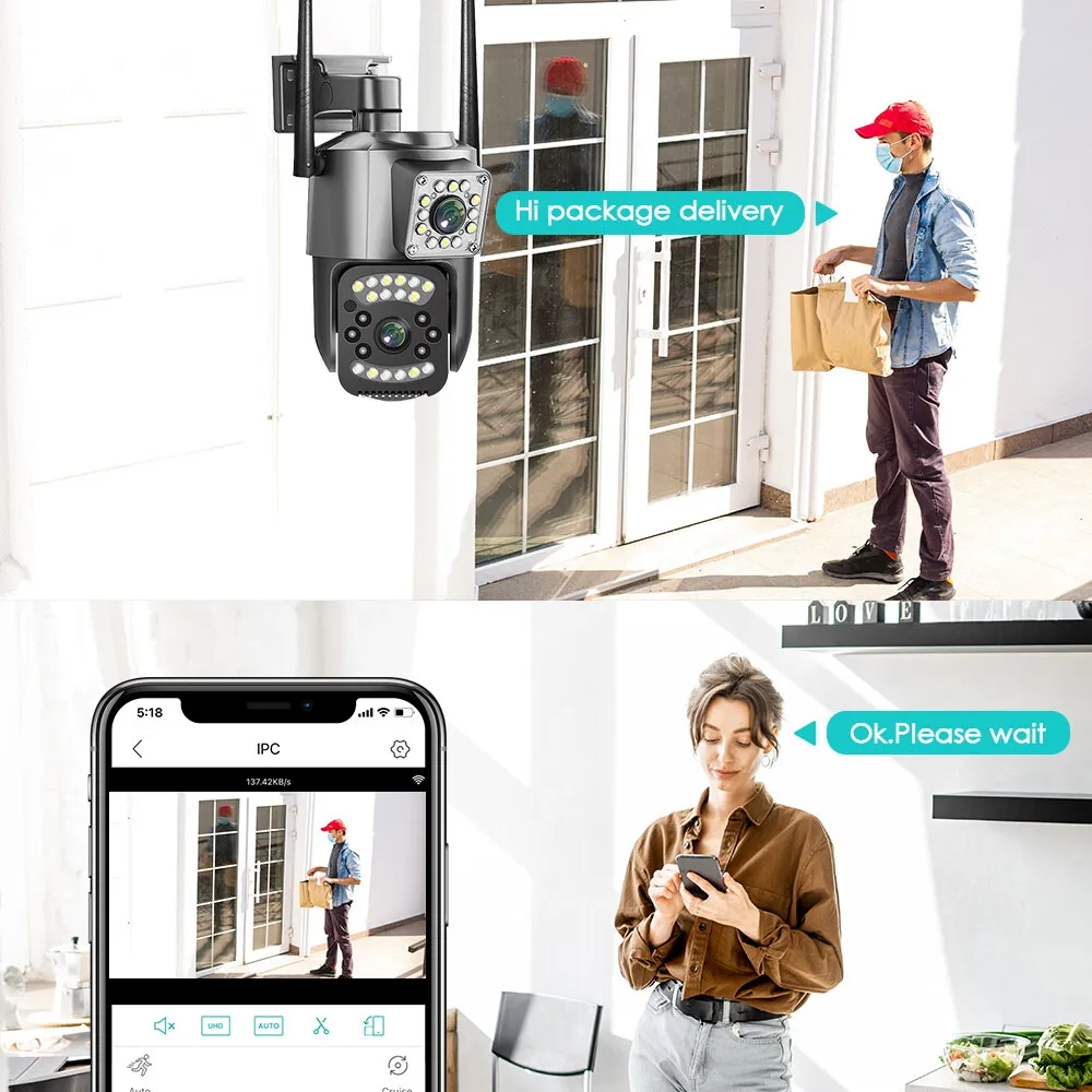 Imagem -05 - Linook-wireless Cctv Câmera Vigilância ao ar Livre Câmera de Segurança ip 4g Cartão Sim Wi-fi 4k 8mp V380 Pro